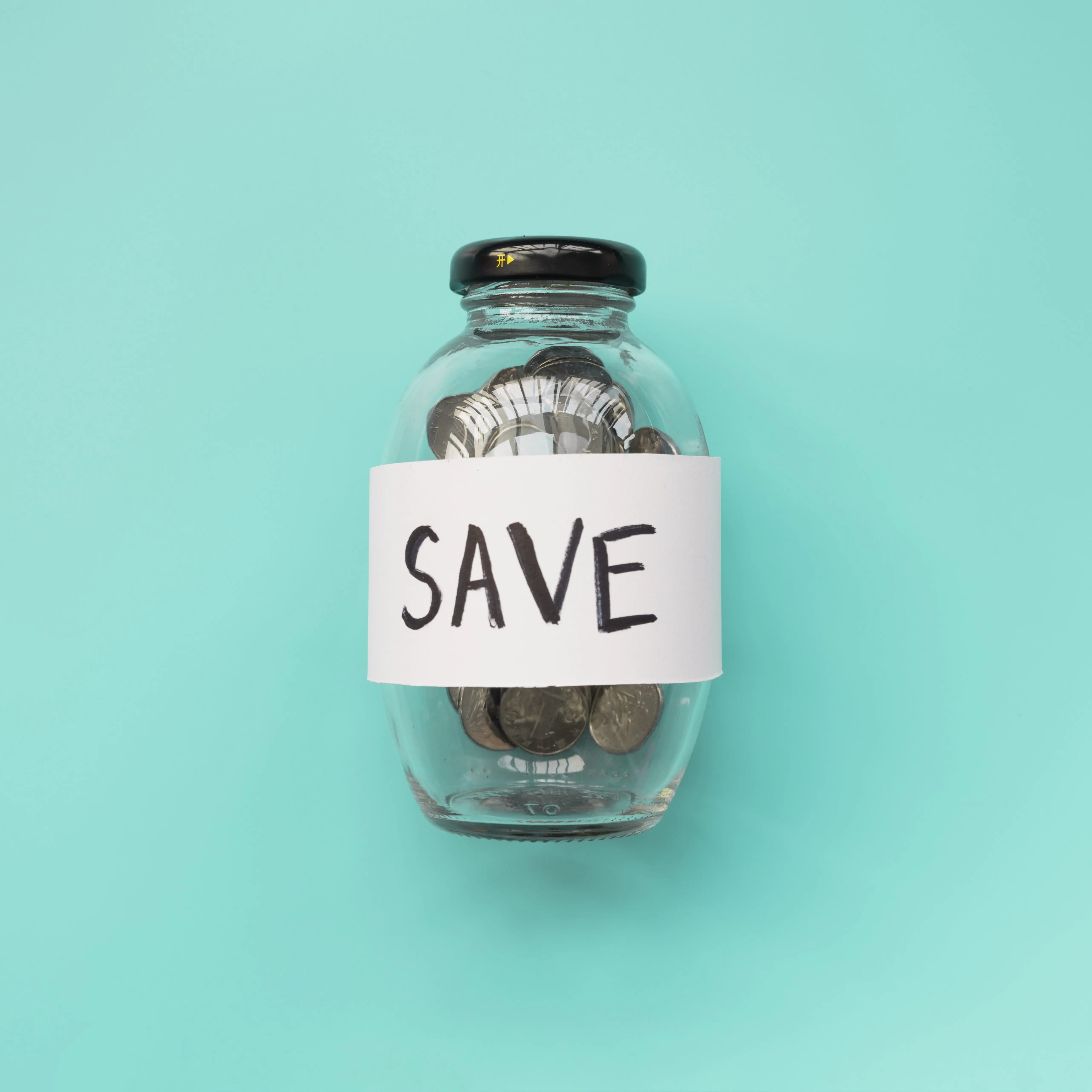 money jar with savings on it